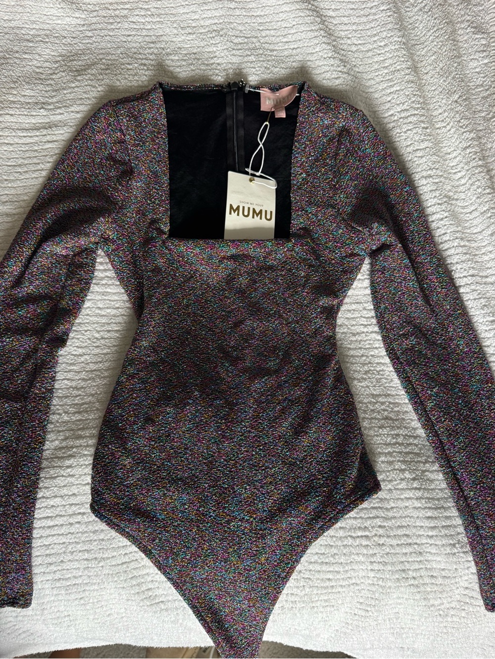 Show Me Your MuMu Glitter Multi-Color Long Sleeve Bodysuit